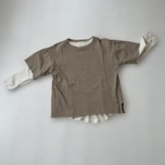 PAIR MANON レイヤード Tシャツ ブラウン アイボリーのサムネイル