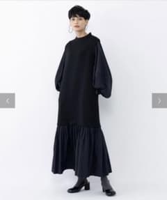 ランバンオンブルー / ボリュームスリーブコンビワンピースのサムネイル