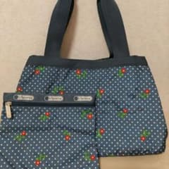 未使用 レスポートサック モリー トートバッグ 刺繍 ドット ブルー 