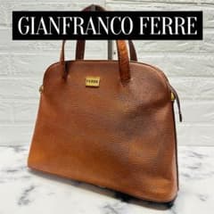 GIANFRANCO FERRE】フェレ ハンド ボストンバッグ レザー 茶色 - メルカリ