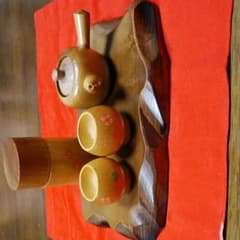 木彫りのミニチュア茶道具セットのサムネイル