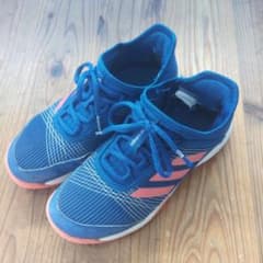 adidas 子供用スニーカー ブルー／ オレンジ 中古品 21、5ｃｍくらいのサムネイル