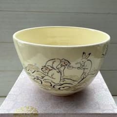 鳥獣戯画 茶碗 抹茶碗 陶器 川上真琴さん - メルカリ