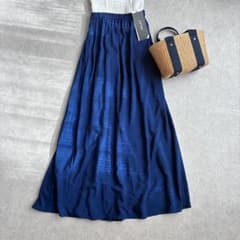 ATON エイトンKYOTO INDIGO フレアスカート 日本製 京都藍染 ATON エイトンKYOTO INDIGO フレアスカート 日本製 京都藍染 - メルカリ