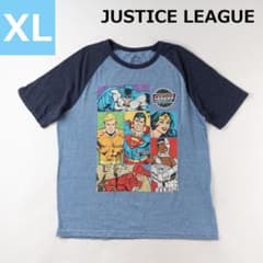 DC 코믹 저스티스 리그 라글란 티셔츠 블루 x 감색 XL
