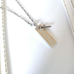 純銀】シルバー メンズネックレス◇メッセージバー×クロス【925 