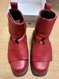 DIRK BIKKEMBERGS　ベルクロ　ファイヤーマンブーツ　レッド 42 DIRK BIKKEMBERGS ベルクロ ファイヤーマンブーツ レッド 42 - メルカリ