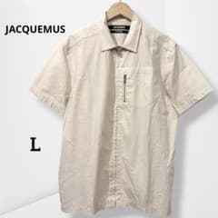 ジャックムス】美品 半袖シャツ リネン混 ジップ 軽やか 涼しげ 46 