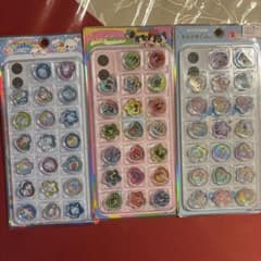 あわわちゃん ほっぺちゃん パワパフガールズキラコロ おはじきシール 3点セット