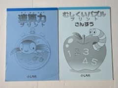七田式の学習教材　①「速算力プリント」と②「むしくいパズル算数」の2冊セットのサムネイル