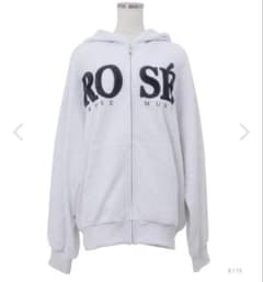 ロゼミューズ Fur logo zip hoodie ライトグレー - メルカリ