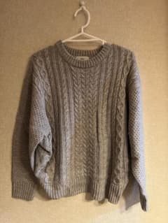 【値下げ】AZUL BY MOUSSY ケーブルニット セーター グレーのサムネイル