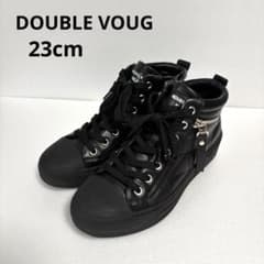 極美品☆DOUBLE VOUG ブラック ハイカットスニーカー 厚底 Sサイズのサムネイル