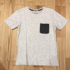 GLOBAL WORK ポケット Tシャツ グレー ボーダー Sのサムネイル