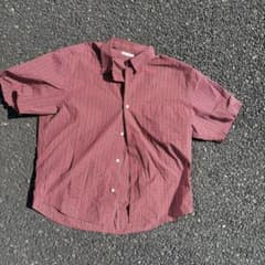 チェック柄 半袖シャツ レッド系のサムネイル