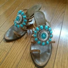 ターコイズの夏サンダルのサムネイル