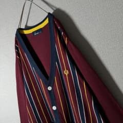 フレッドペリー ストライプカーディガン ヒットユニオン 胸元ローレル 