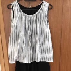 姫☆彡☆スマホの調子が悪いです！様 専用！！ストライプオールインワンのサムネイル