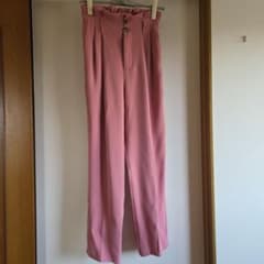 ハイウエスト フリルパンツ ピンク