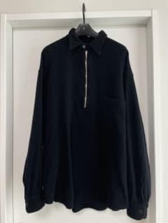 COMOLI 縮絨ウールハーフジップシャツ ブラック 23AW - メルカリ