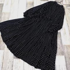 BEARDSLEY ビアズリー ドット柄タックプリーツスカートロングワンピース BEARDSLEY ビアズリー ドット柄タックプリーツスカートロング