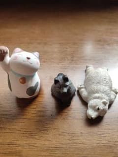 ミニチュアフィギュア 3点セット 猫 狼 シロクマのサムネイル