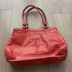 COACH コーチ レザー ハンドバッグ オレンジのサムネイル