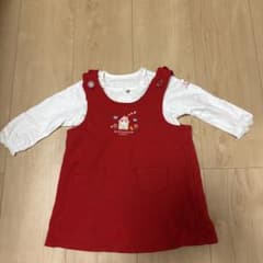 MIKI HOUSE FIRST ジャンパースカート 長袖シャツ セットのサムネイル