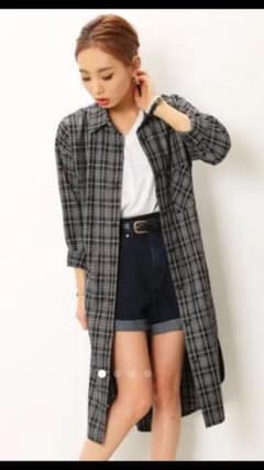 ENVYM ロングチェックシャツ フリーサイズのサムネイル