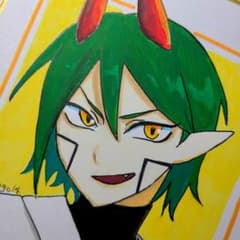 オリキャラ 手描きイラスト ミニ色紙のサムネイル