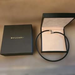 BVLGARI ブラックレザー ネックレス 50センチ - メルカリ