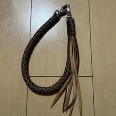 ブラウン 編み込みレザー ウォレットチェーンのサムネイル