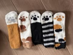 猫 モコモコ靴下5点セットのサムネイル