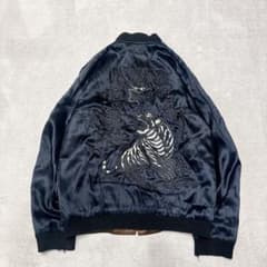テーラー東洋 BEAMS別注 龍 虎 スカジャン リバーシブル ブラック M