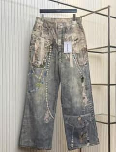 Acne Studios ビーズ＆レース装飾 デニムパンツ M - メルカリ