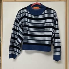 MISS J ボーダー　クロップドニットセーターのサムネイル