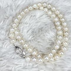 美品 あこや真珠 パールネックレス7.0mm 41.5cm シルバー刻印 - メルカリ