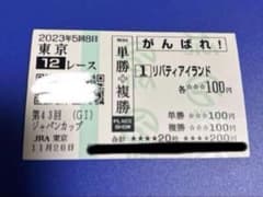 2023年 ジャパンカップ リバティアイランド 現地応援馬券 有効期限切れ