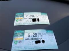 バンテリンドーム 中日vs 横浜DeNA チケット　食事付きのサムネイル