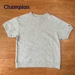90s Champion 前V スウェット 半袖 日本サラリー製 復刻バータグ 