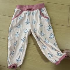 ベビー パンツ 折り鶴柄 ピンク 74cmのサムネイル