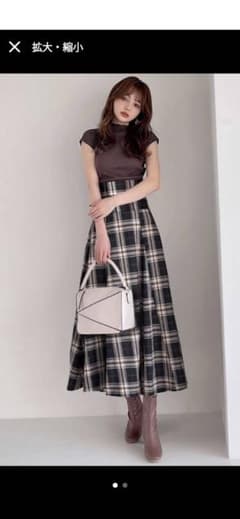 チェック柄バックレースアップワンピース[rut934のサムネイル