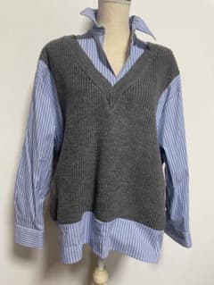 新品タグ付きZARAドッキングニットシャツのサムネイル