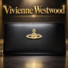 【新品】Vivienne Westwood 長財布　人気　BK　GOLDオーブのサムネイル