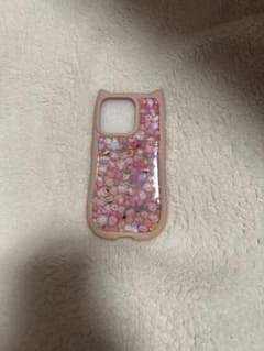 猫耳デザイン ピンク iPhone14Proケース シール ハンドメイドのサムネイル