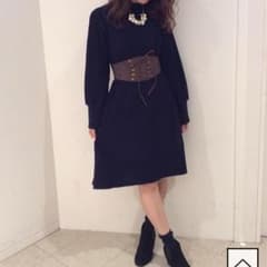 【アンドクチュール】美ライン  ネイビーニットワンピースのサムネイル