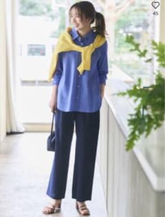 UNIQLO コットンシャツ　ブルー　Mのサムネイル