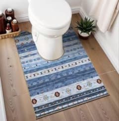 トイレマット ブルー おしゃれ 北欧風 かわいい インテリア トイレ用品 U型のサムネイル