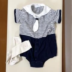 お値下げ不可　ロンパース　80 べべ　船長　セーラー服風のサムネイル