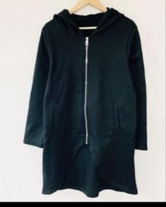 XL ジップアップパーカー　黒ブラック　ストレッチのサムネイル